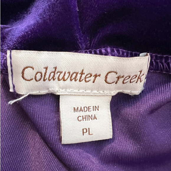 Coldwater Creek Tunic in Purple Velour with Cowl Neckline Size Large Petite - Picture 4 of 6